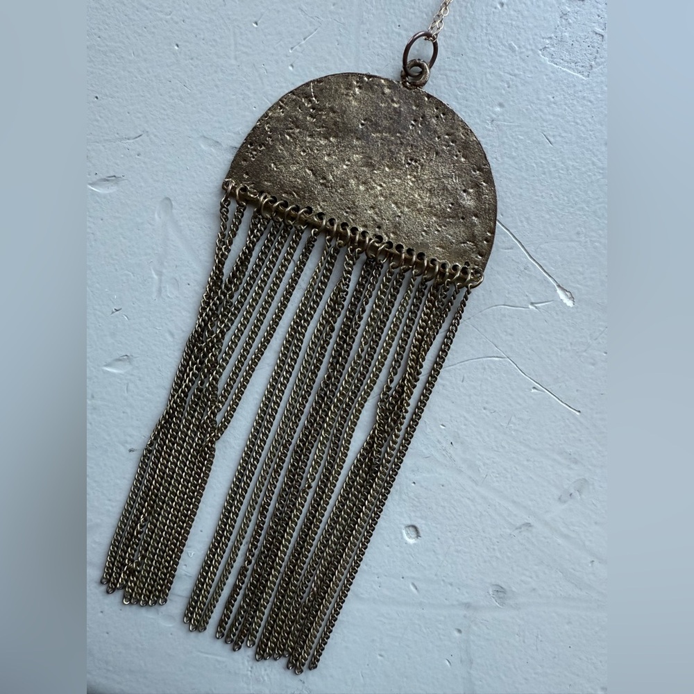 Gold Chain Fringe rain cloud necklace